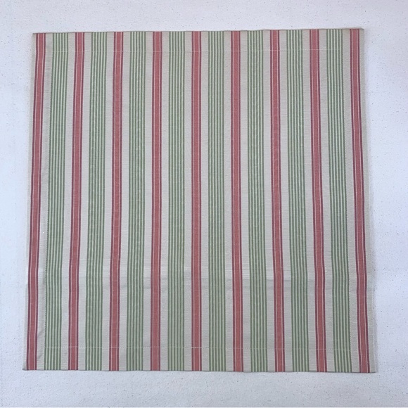 Pair Designer Kravet Laura Ashley Cream Green Pink Ticking Stripe Pillow Covers - Picture 3 of 6